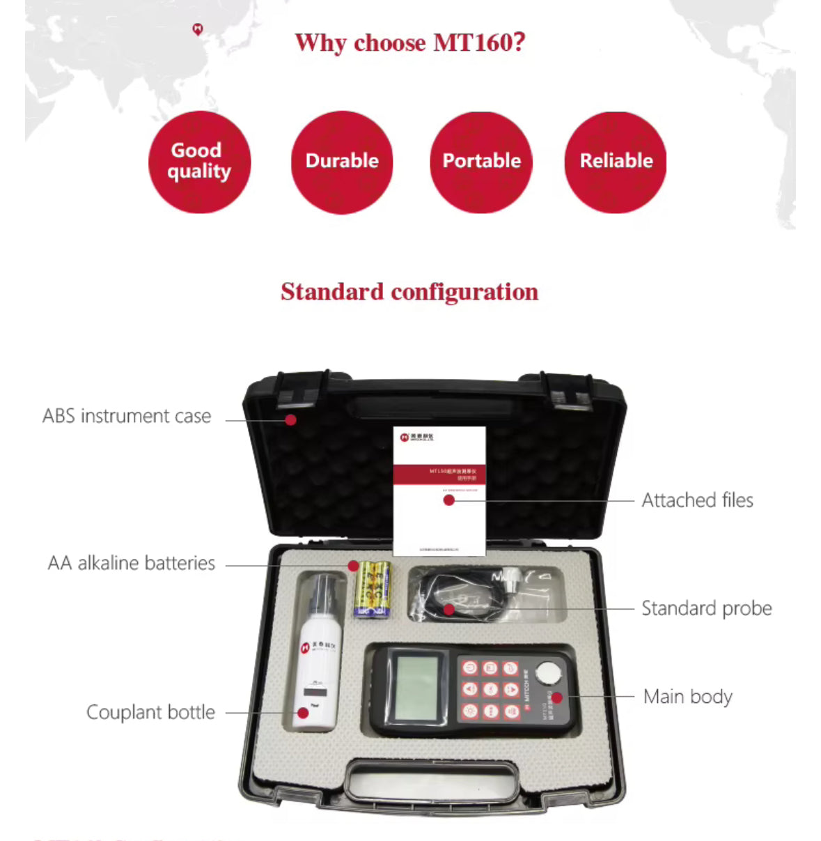 MT160 Portable Ultrasonic Thickness Gauge