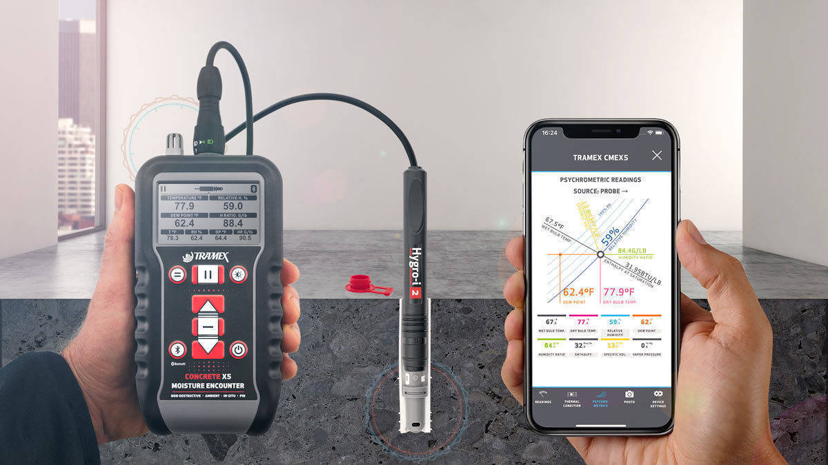 A compact kit for instant and precise moisture testing of concrete and wood flooring.