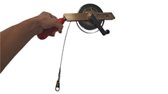 Richter 15m Tank Dipping Tape - Carbon Steel Tape - Brass Frame - Type "G" - Wooden Handle - For "U" Dip Weight