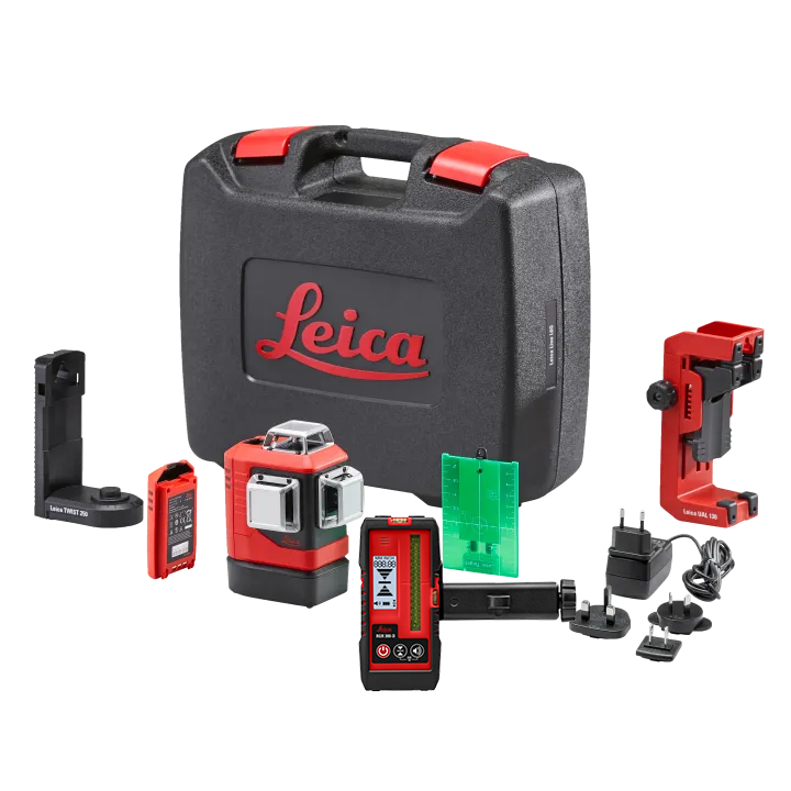 Leica Lino L6G-1, 3x360° Laser, Green Beam, Li-ion, Wall Mount, Rugged case+  RGR300-D mm Receiver