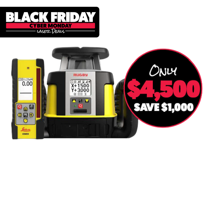 Leica Rugby CLAx 700 Hz/Vt Dial-In Dual Grade Laser ±15% with Combo+ Receiver & Li-Ion