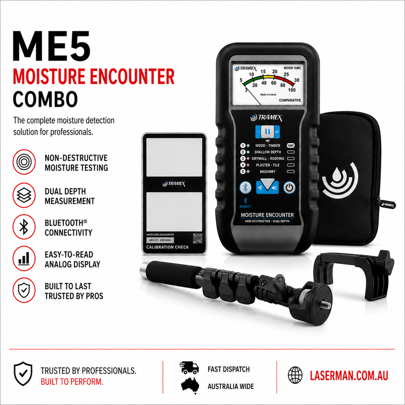 Tramex ME5 Moisture Encounter Combo Kit with Calibration Check Plate, Pole & Carry Case