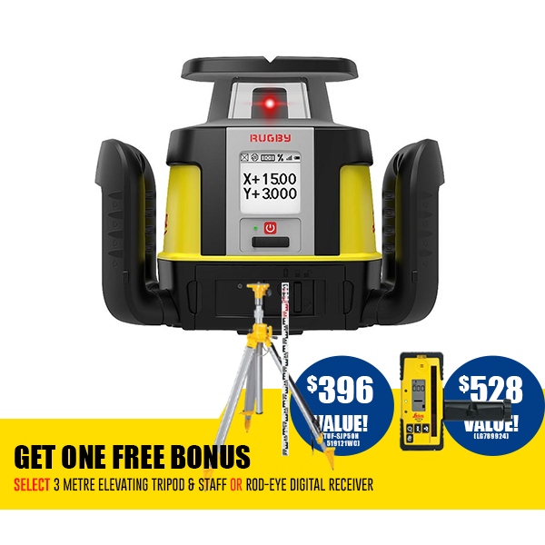 Leica Rugby CLH & CLX400 w/ Combo Rotating Laser Level with Li-ion batteries & charger