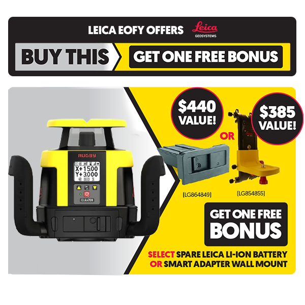 Leica Rugby CLAx 700 Hz/Vt Dial-In Dual Grade Laser ±15% with Combo+ Receiver & Li-Ion