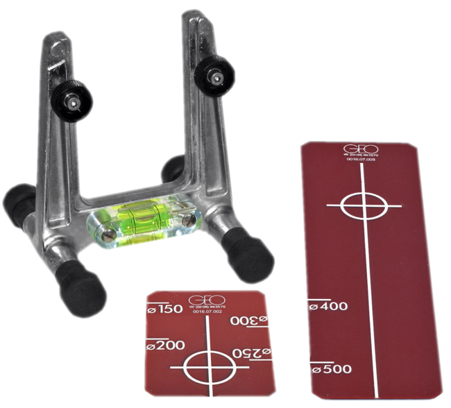 Geo Laser Universal Target Frame KL-04 with targets DN 150 – 300 and DN 400 – 500 Red Target