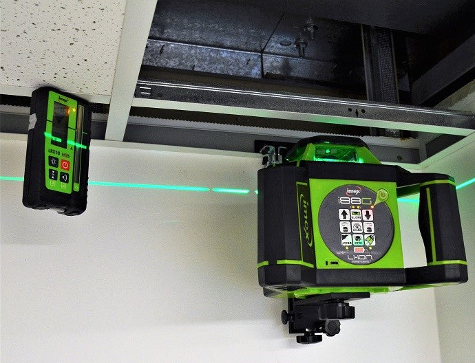 Imex i88G H/V Green Rotating Laser Level with LRX10 Laser Receiver