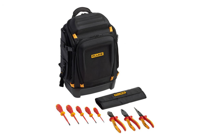 Fluke IKPK7 Pack30 Professional Tool Backpack + Insulated Hand Tools Starter Kit in Roll-up Tool Pouch (item no. 5067392)