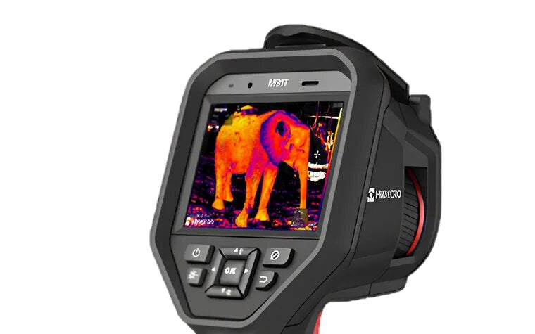 HIKMICRO M31T screen showing a thermal image of a horse